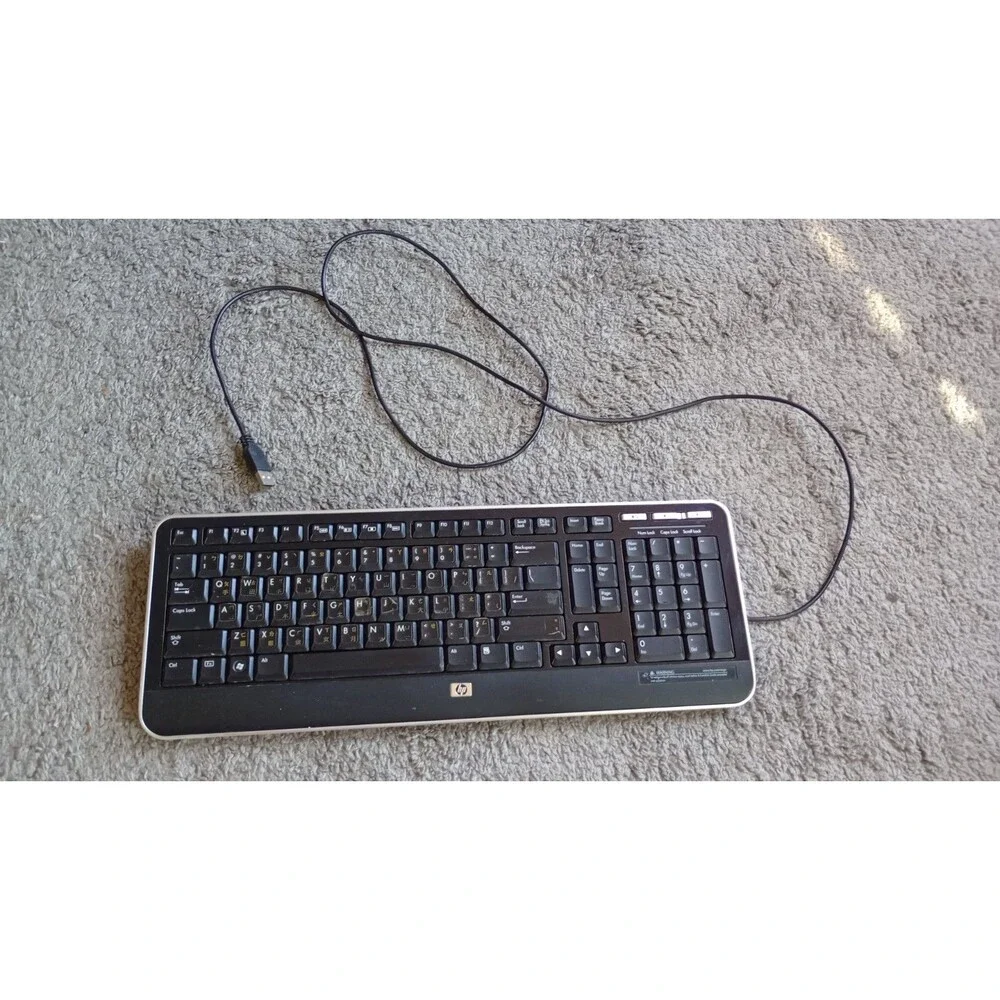 New HP KU-0841 USB Wired Computer Keyboard Black